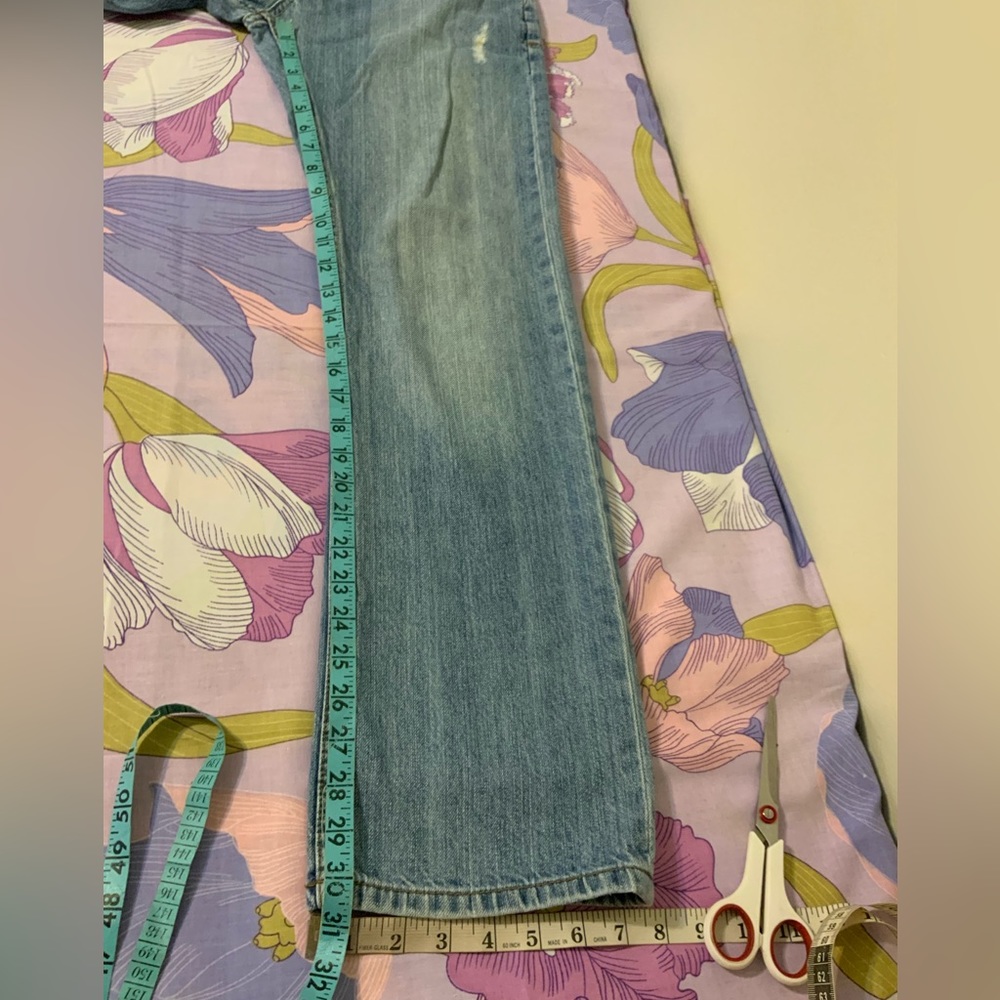 EUC Men’s Raw Trashed Denim light Wash Straight Jeans - Picture 11 of 14